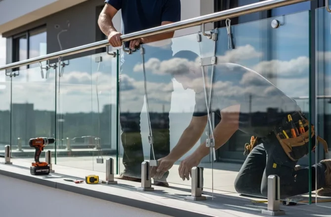 Colocação de Guarda-Corpos e Corrimãos de Vidro